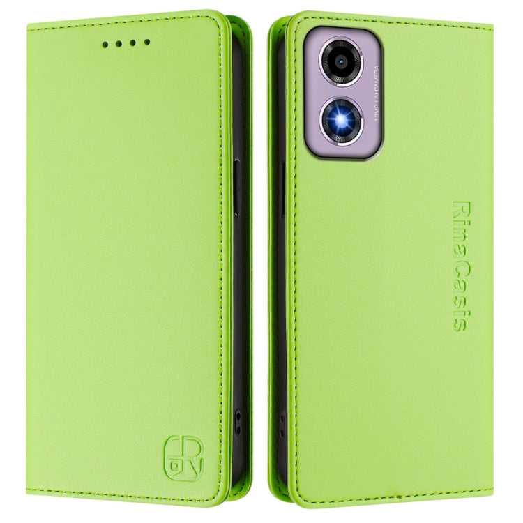 For Motorola Moto E14 / G24 / G04 / G04s RC01 Dual-Folded Magnetic Suction RFID Leather Phone Case