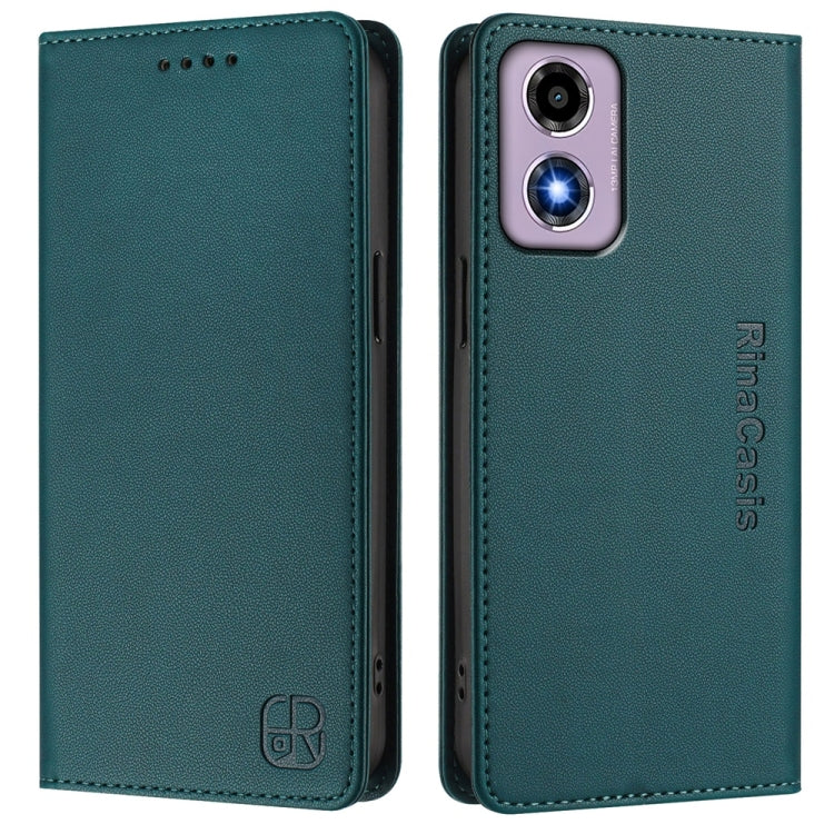 For Motorola Moto E14 / G24 / G04 / G04s RC01 Dual-Folded Magnetic Suction RFID Leather Phone Case
