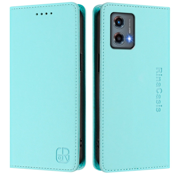 For Motorola Moto G 5G 2023 RC01 Dual-Folded Magnetic Suction RFID Leather Phone Case