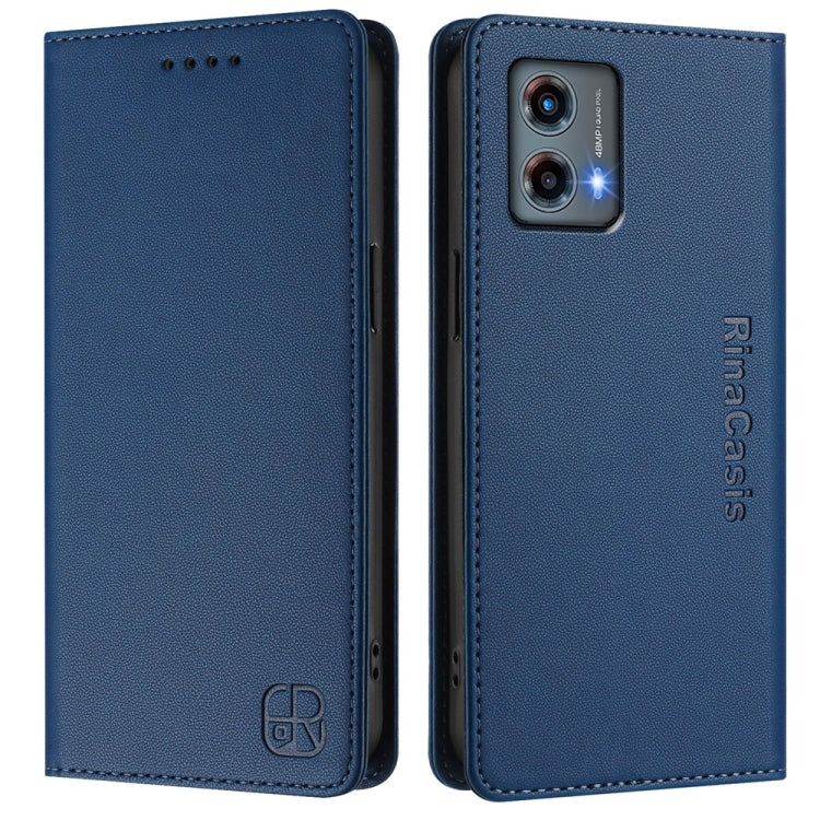 For Motorola Moto G 5G 2023 RC01 Dual-Folded Magnetic Suction RFID Leather Phone Case