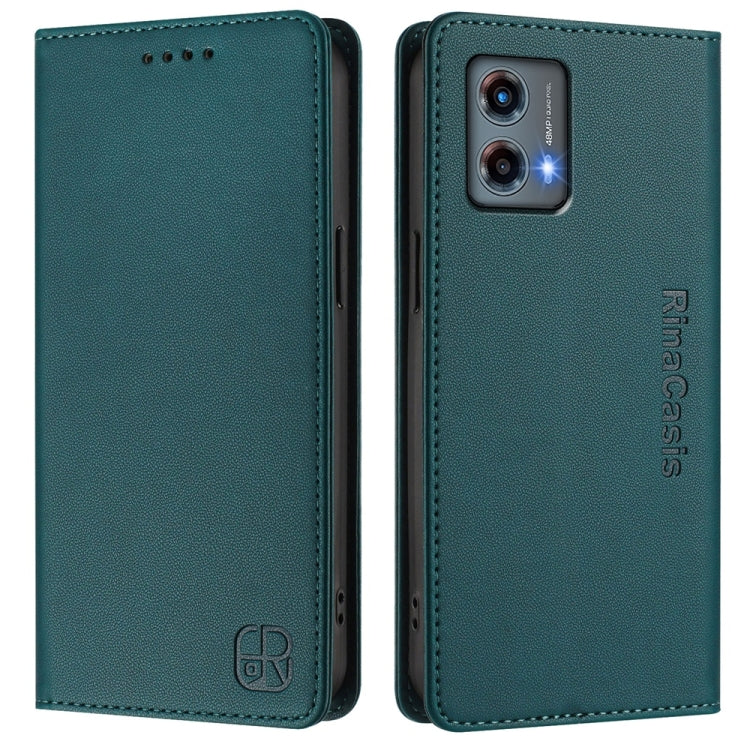 For Motorola Moto G 5G 2023 RC01 Dual-Folded Magnetic Suction RFID Leather Phone Case