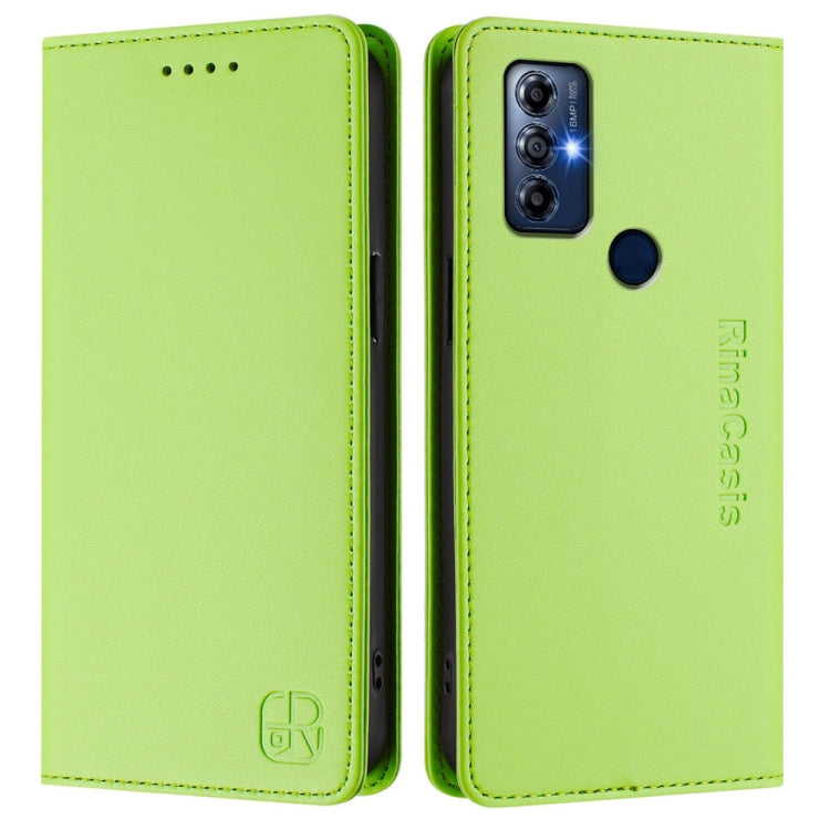 For Motorola Moto G Play 2022 RC01 Dual-Folded Magnetic Suction RFID Leather Phone Case