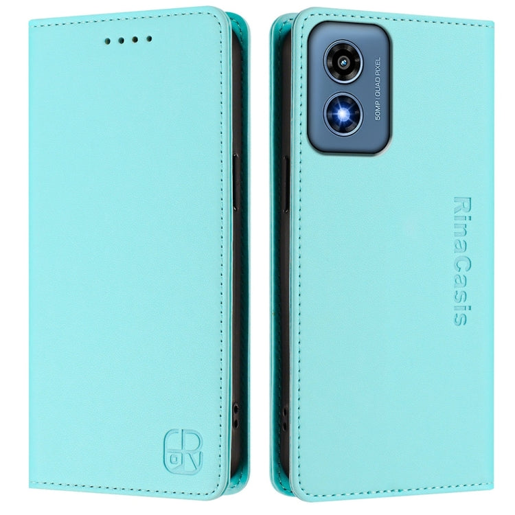 For Motorola Moto G Play 2024 / Moto G 5G 2024 RC01 Dual-Folded Magnetic Suction RFID Leather Phone Case