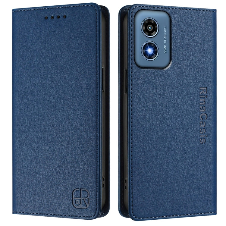For Motorola Moto G Play 2024 / Moto G 5G 2024 RC01 Dual-Folded Magnetic Suction RFID Leather Phone Case