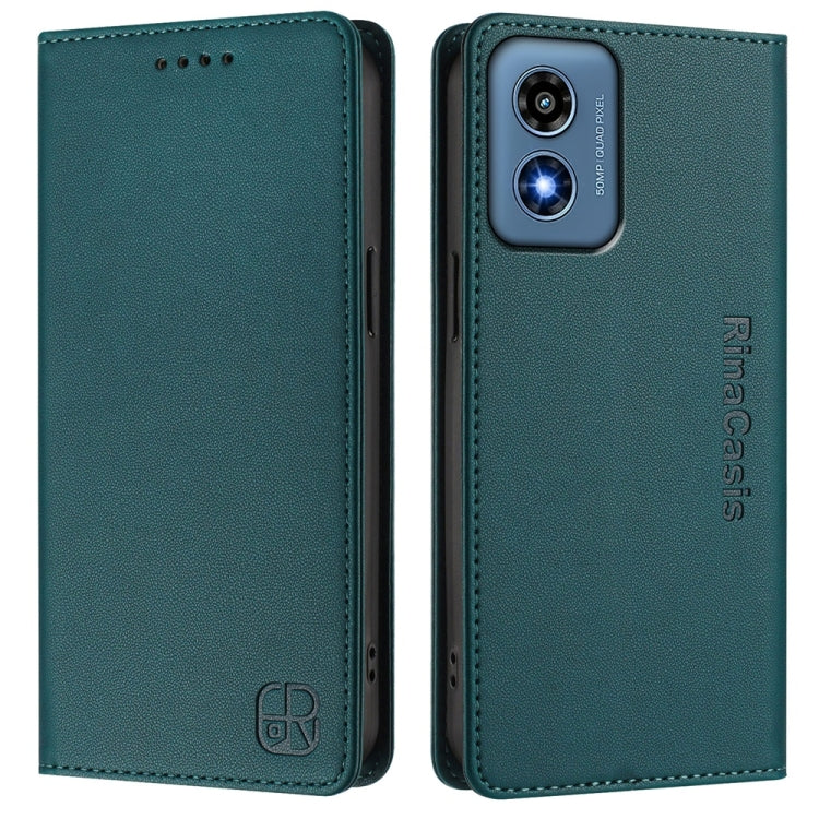 For Motorola Moto G Play 2024 / Moto G 5G 2024 RC01 Dual-Folded Magnetic Suction RFID Leather Phone Case