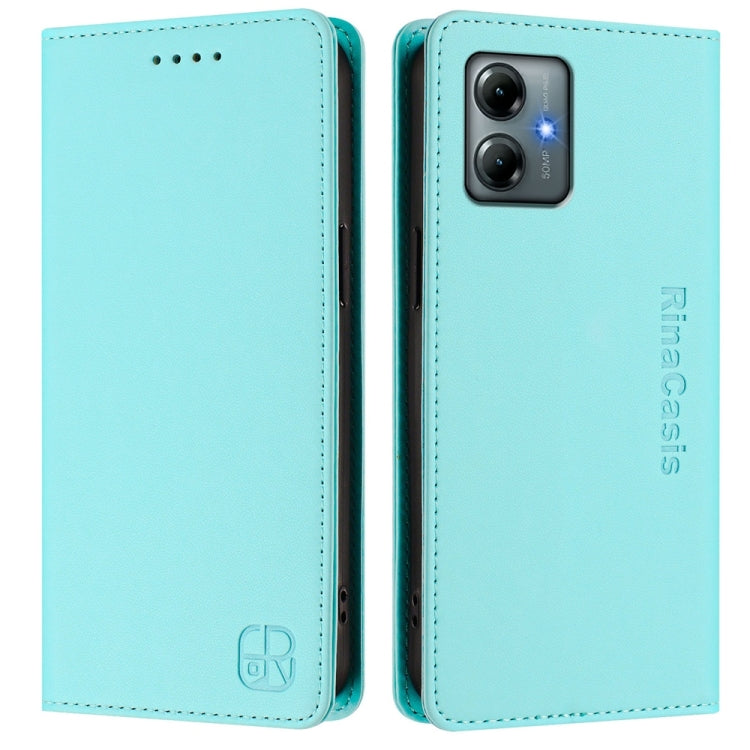 For Motorola Moto G Play 2025 / G Power 2025 RC01 Dual-Folded Magnetic Suction RFID Leather Phone Case