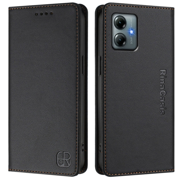 For Motorola Moto G Play 2025 / G Power 2025 RC01 Dual-Folded Magnetic Suction RFID Leather Phone Case