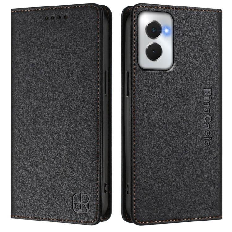 For Motorola Moto G Power 5G 2024 RC01 Dual-Folded Magnetic Suction RFID Leather Phone Case