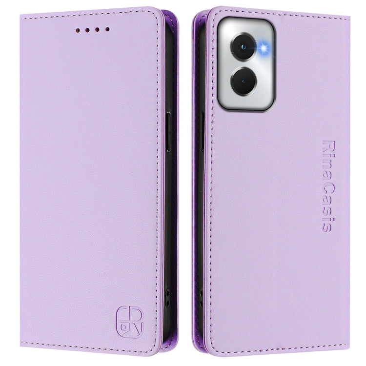 For Motorola Moto G Power 5G 2024 RC01 Dual-Folded Magnetic Suction RFID Leather Phone Case