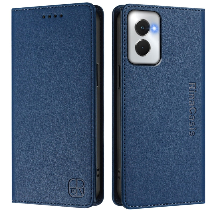 For Motorola Moto G Power 5G 2024 RC01 Dual-Folded Magnetic Suction RFID Leather Phone Case