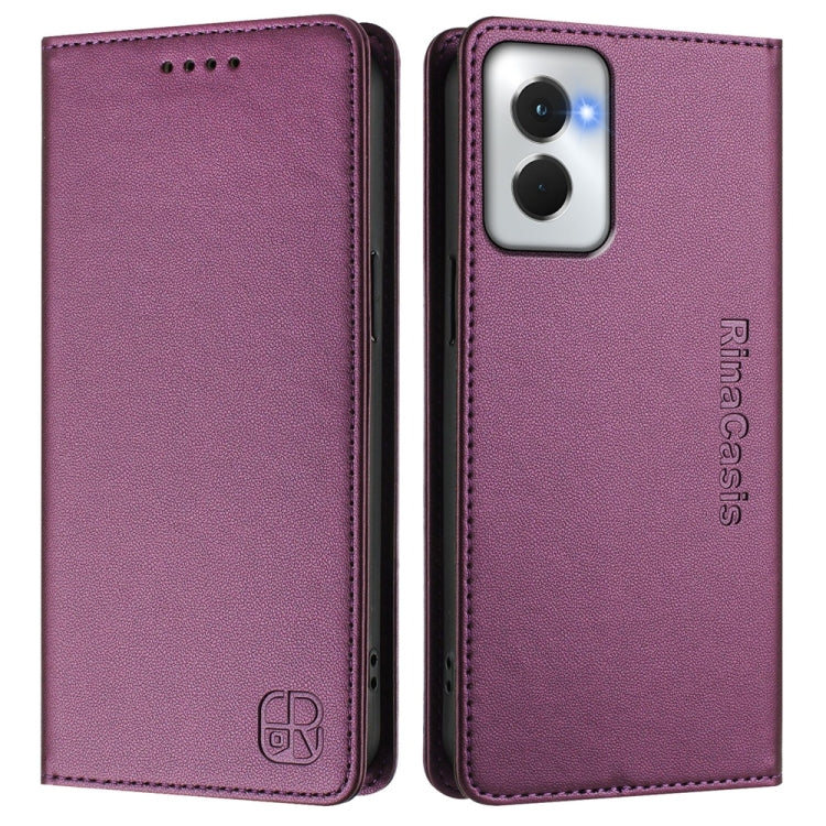 For Motorola Moto G Power 5G 2024 RC01 Dual-Folded Magnetic Suction RFID Leather Phone Case