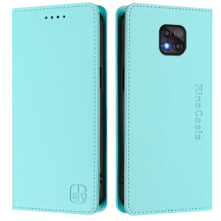 For Motorola Moto G Power 2021 RC01 Dual-Folded Magnetic Suction RFID Leather Phone Case