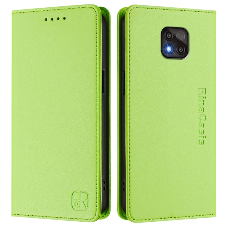 For Motorola Moto G Power 2021 RC01 Dual-Folded Magnetic Suction RFID Leather Phone Case