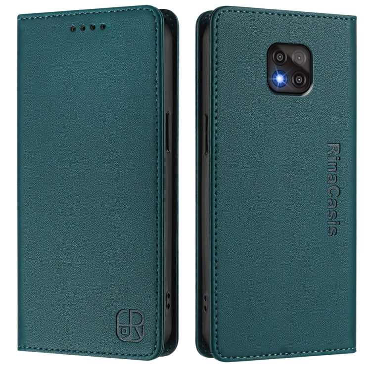 For Motorola Moto G Power 2021 RC01 Dual-Folded Magnetic Suction RFID Leather Phone Case