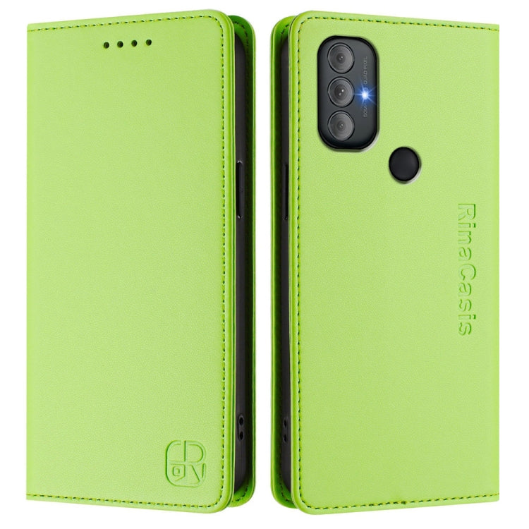 For Motorola Moto G Power 2022 RC01 Dual-Folded Magnetic Suction RFID Leather Phone Case