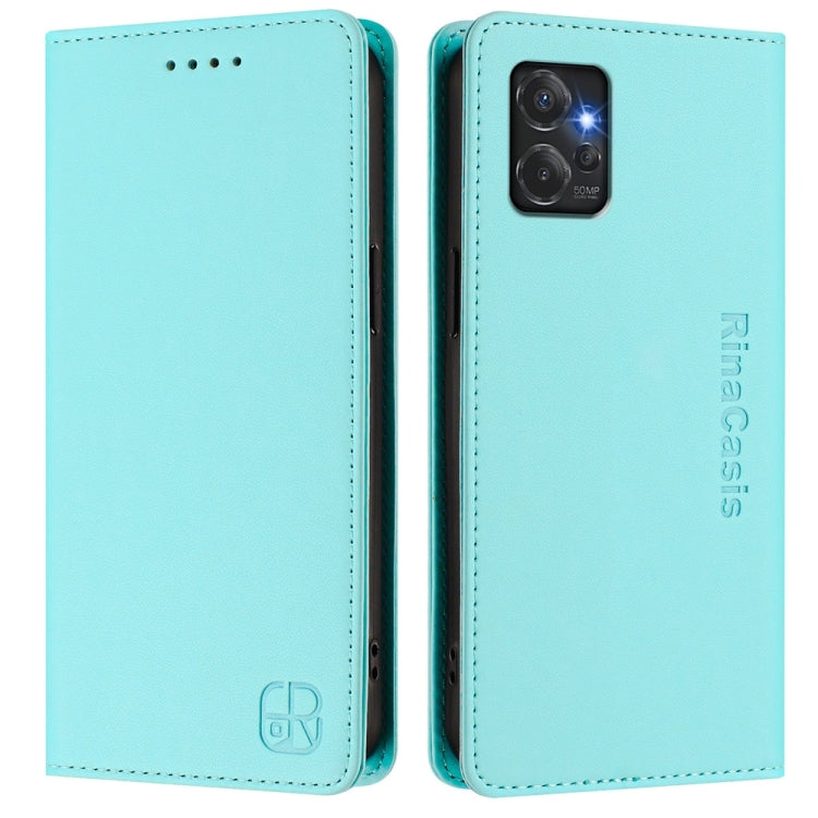 For Motorola Moto G Power 2023 RC01 Dual-Folded Magnetic Suction RFID Leather Phone Case