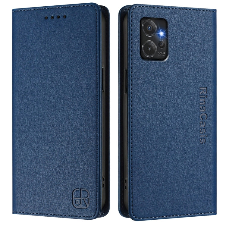 For Motorola Moto G Power 2023 RC01 Dual-Folded Magnetic Suction RFID Leather Phone Case