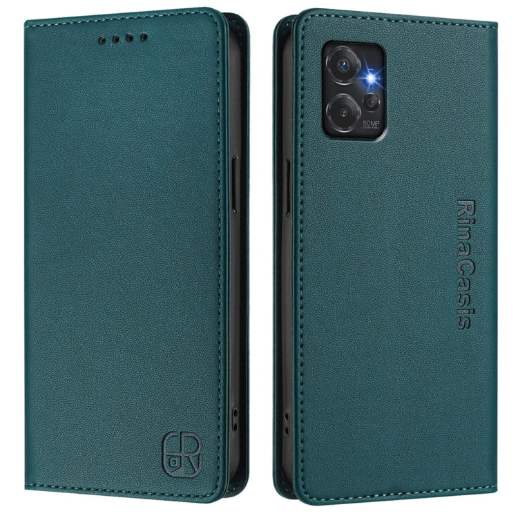 For Motorola Moto G Power 2023 RC01 Dual-Folded Magnetic Suction RFID Leather Phone Case