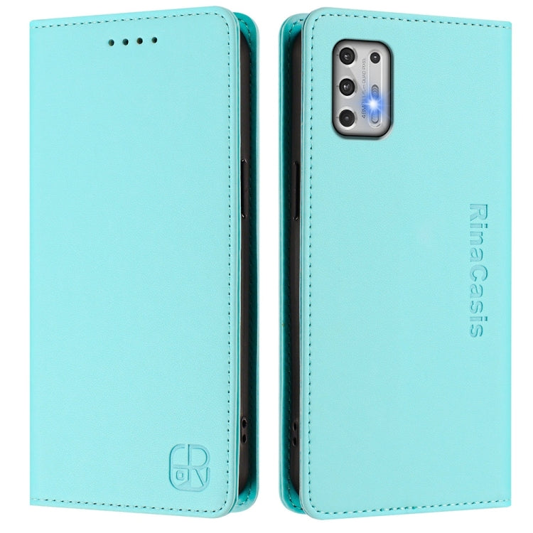 For Motorola Moto G Stylus 4G 2021 RC01 Dual-Folded Magnetic Suction RFID Leather Phone Case