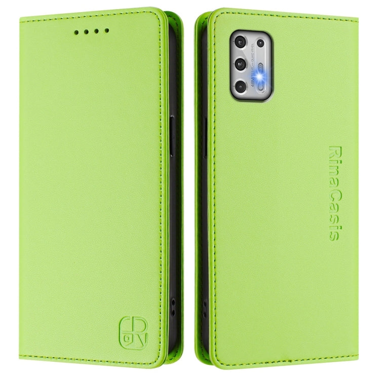 For Motorola Moto G Stylus 4G 2021 RC01 Dual-Folded Magnetic Suction RFID Leather Phone Case