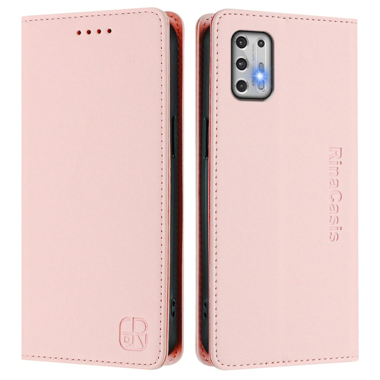 For Motorola Moto G Stylus 4G 2021 RC01 Dual-Folded Magnetic Suction RFID Leather Phone Case