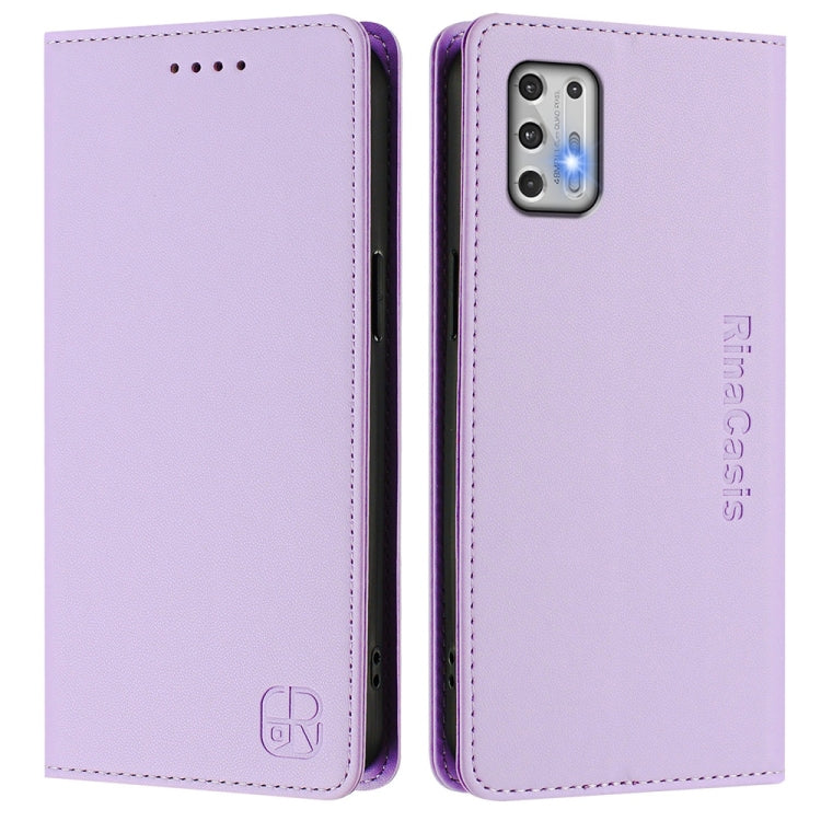 For Motorola Moto G Stylus 4G 2021 RC01 Dual-Folded Magnetic Suction RFID Leather Phone Case