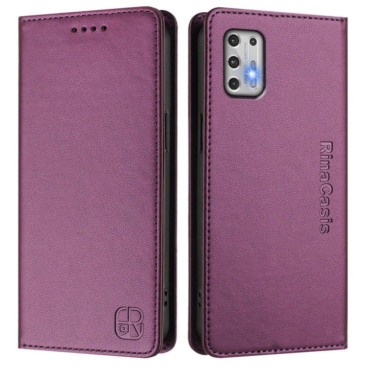 For Motorola Moto G Stylus 4G 2021 RC01 Dual-Folded Magnetic Suction RFID Leather Phone Case