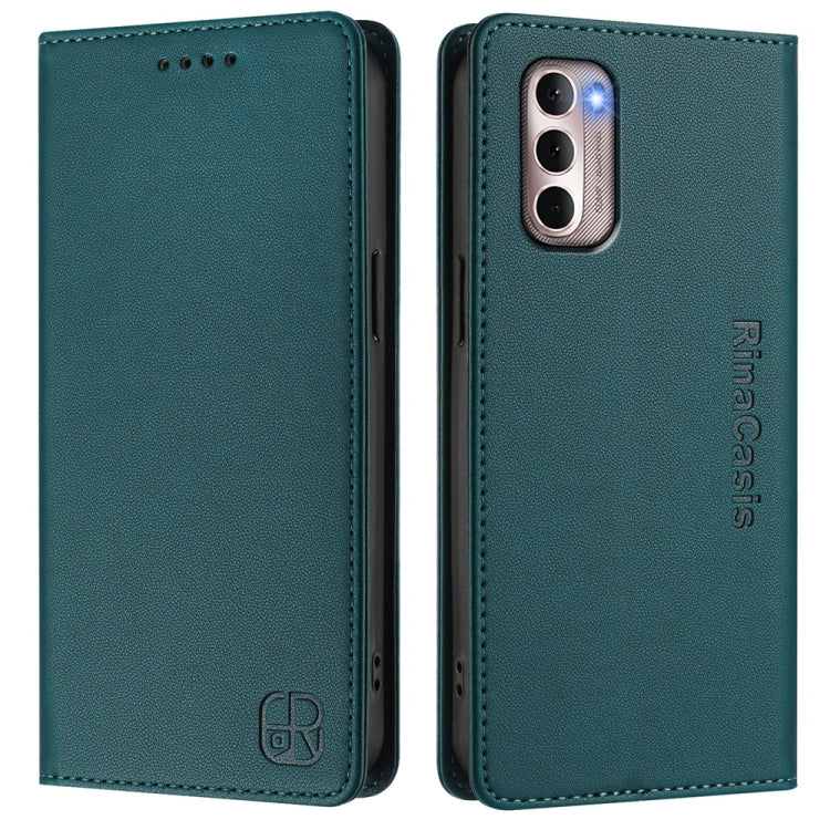 For Motorola Moto G Stylus 4G 2022 RC01 Dual-Folded Magnetic Suction RFID Leather Phone Case
