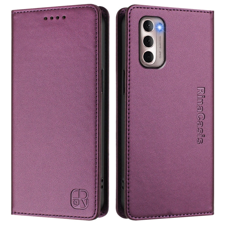 For Motorola Moto G Stylus 4G 2022 RC01 Dual-Folded Magnetic Suction RFID Leather Phone Case