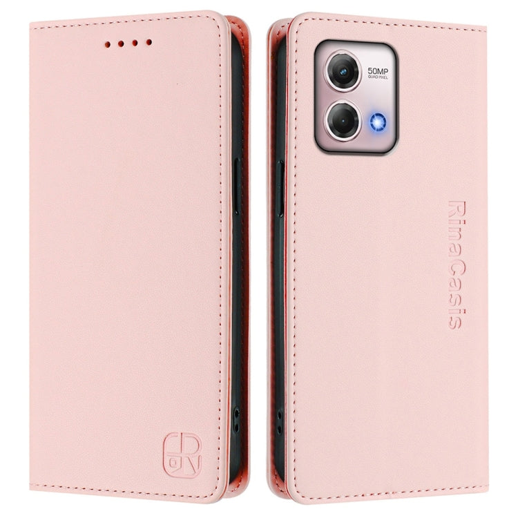 For Motorola Moto G Stylus 4G 2023 RC01 Dual-Folded Magnetic Suction RFID Leather Phone Case