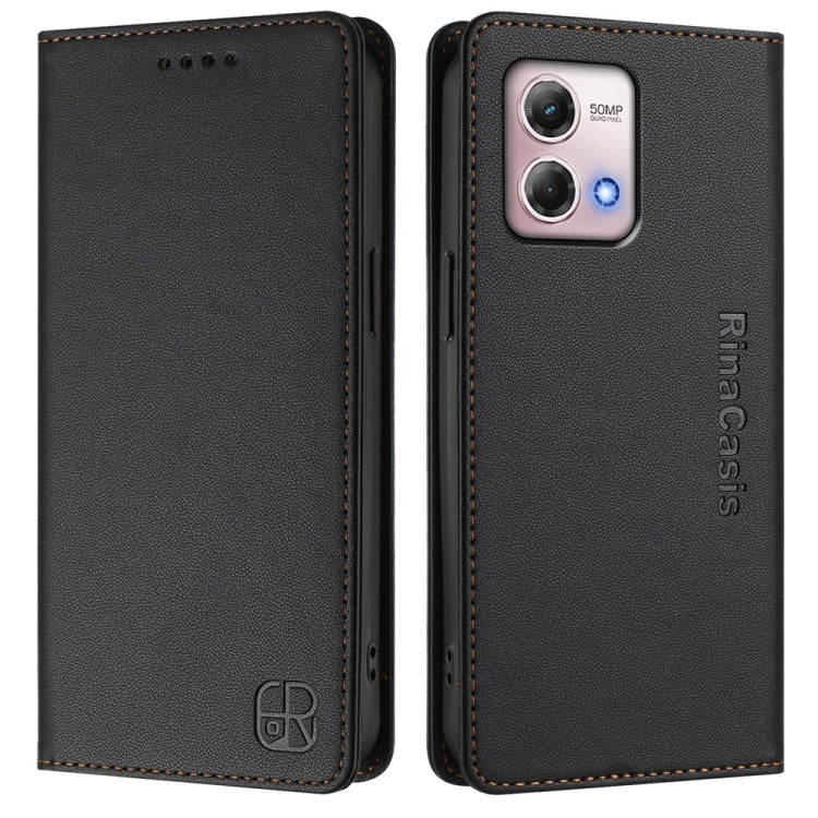 For Motorola Moto G Stylus 4G 2023 RC01 Dual-Folded Magnetic Suction RFID Leather Phone Case