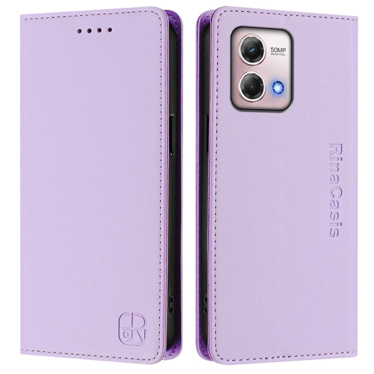For Motorola Moto G Stylus 4G 2023 RC01 Dual-Folded Magnetic Suction RFID Leather Phone Case