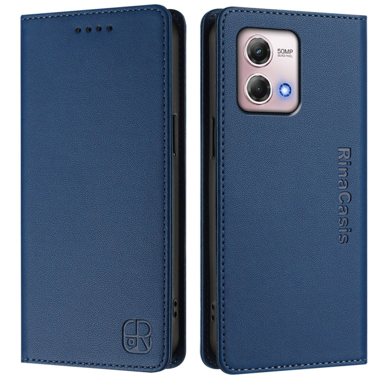 For Motorola Moto G Stylus 4G 2023 RC01 Dual-Folded Magnetic Suction RFID Leather Phone Case