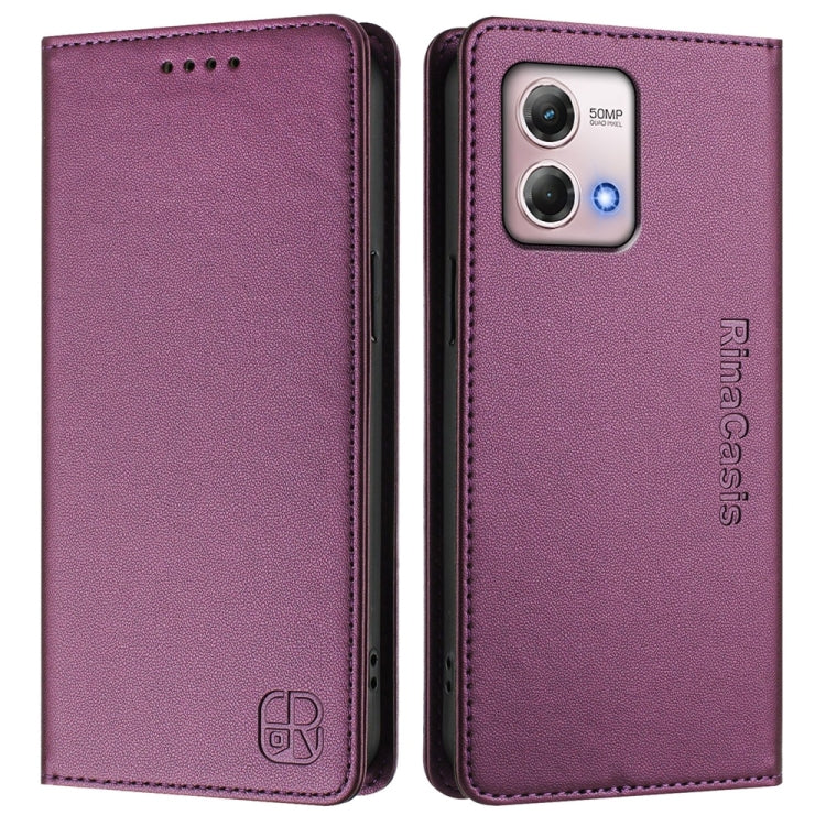 For Motorola Moto G Stylus 4G 2023 RC01 Dual-Folded Magnetic Suction RFID Leather Phone Case