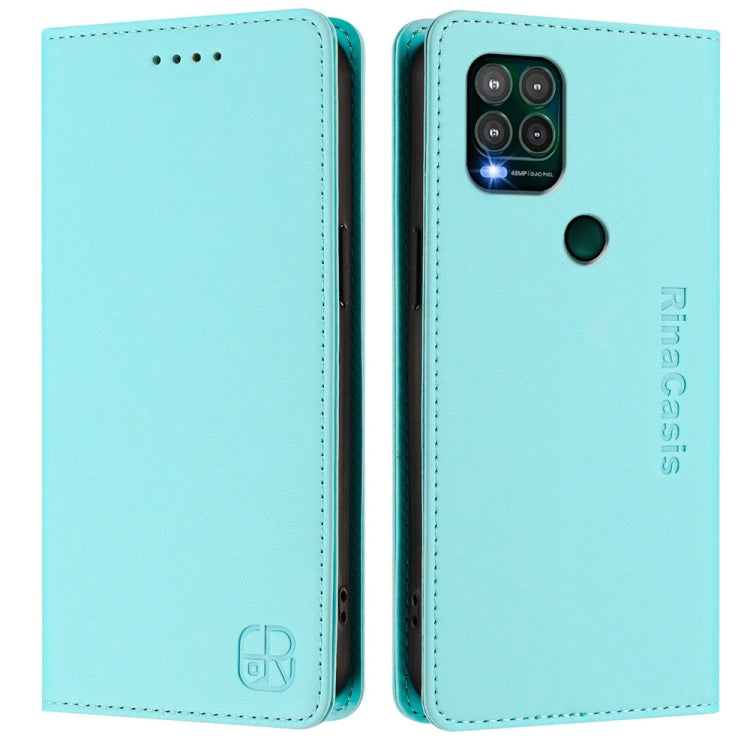 For Motorola Moto G Stylus 5G 2021 RC01 Dual-Folded Magnetic Suction RFID Leather Phone Case