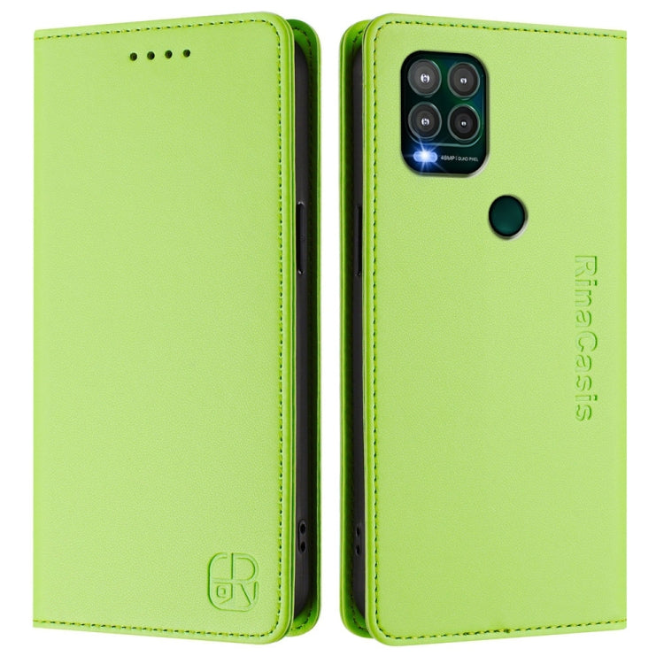 For Motorola Moto G Stylus 5G 2021 RC01 Dual-Folded Magnetic Suction RFID Leather Phone Case
