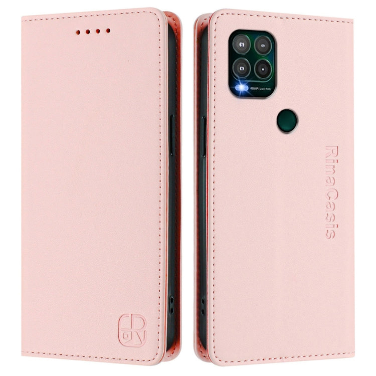 For Motorola Moto G Stylus 5G 2021 RC01 Dual-Folded Magnetic Suction RFID Leather Phone Case