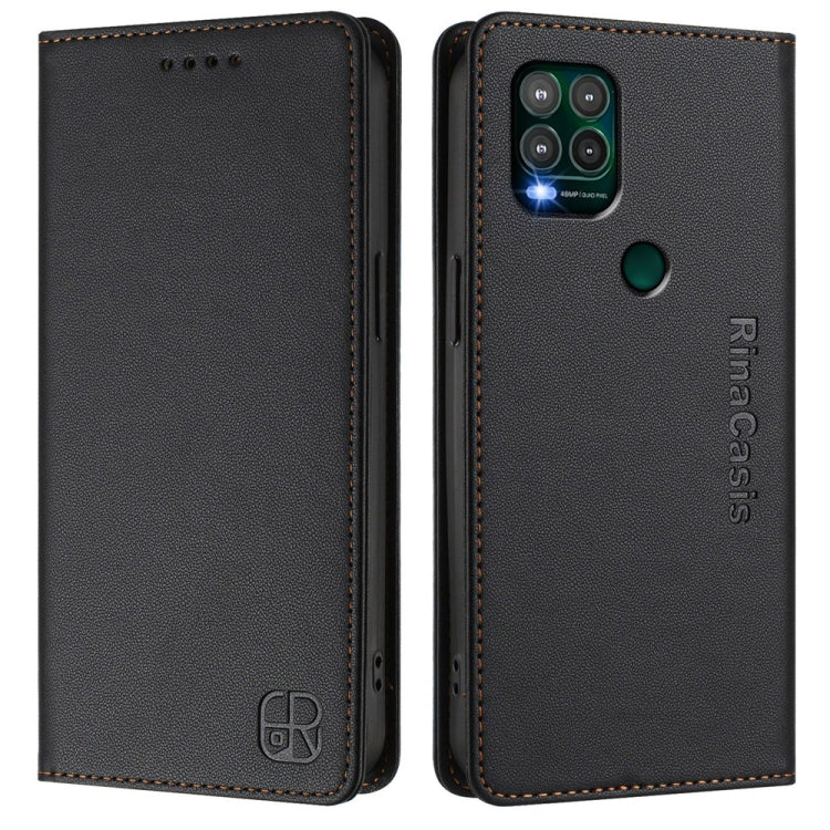 For Motorola Moto G Stylus 5G 2021 RC01 Dual-Folded Magnetic Suction RFID Leather Phone Case