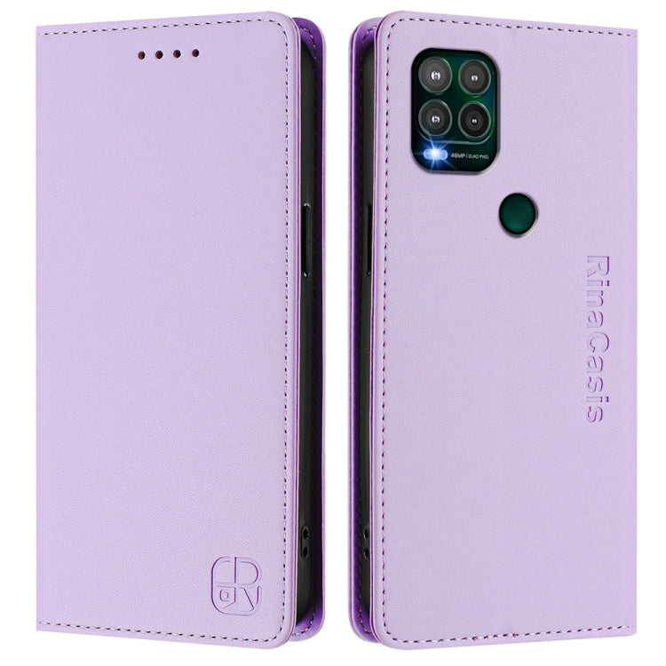 For Motorola Moto G Stylus 5G 2021 RC01 Dual-Folded Magnetic Suction RFID Leather Phone Case