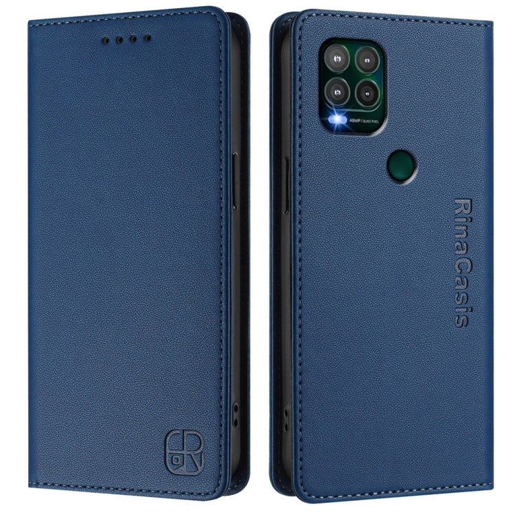For Motorola Moto G Stylus 5G 2021 RC01 Dual-Folded Magnetic Suction RFID Leather Phone Case