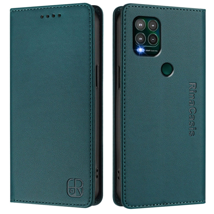 For Motorola Moto G Stylus 5G 2021 RC01 Dual-Folded Magnetic Suction RFID Leather Phone Case