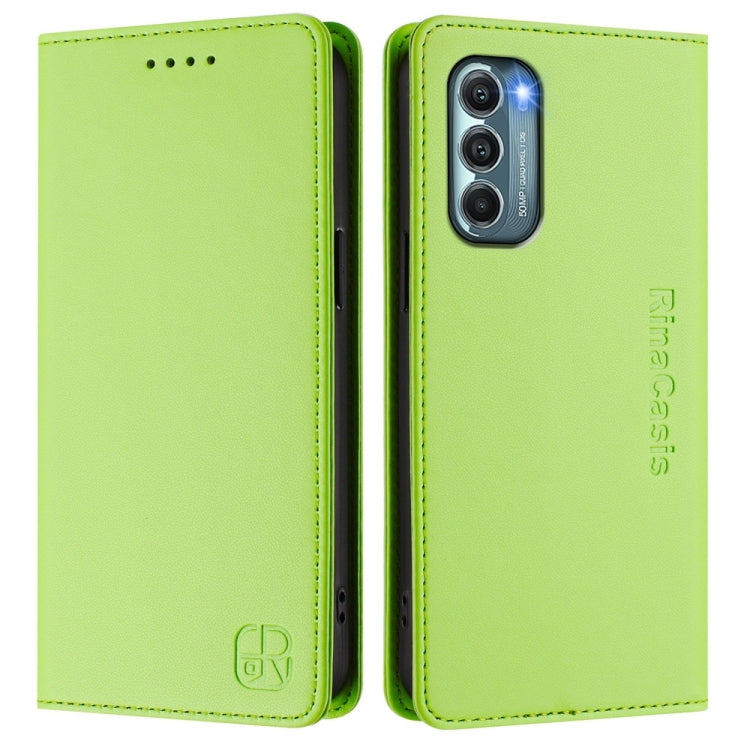 For Motorola Moto G Stylus 5G 2022 RC01 Dual-Folded Magnetic Suction RFID Leather Phone Case