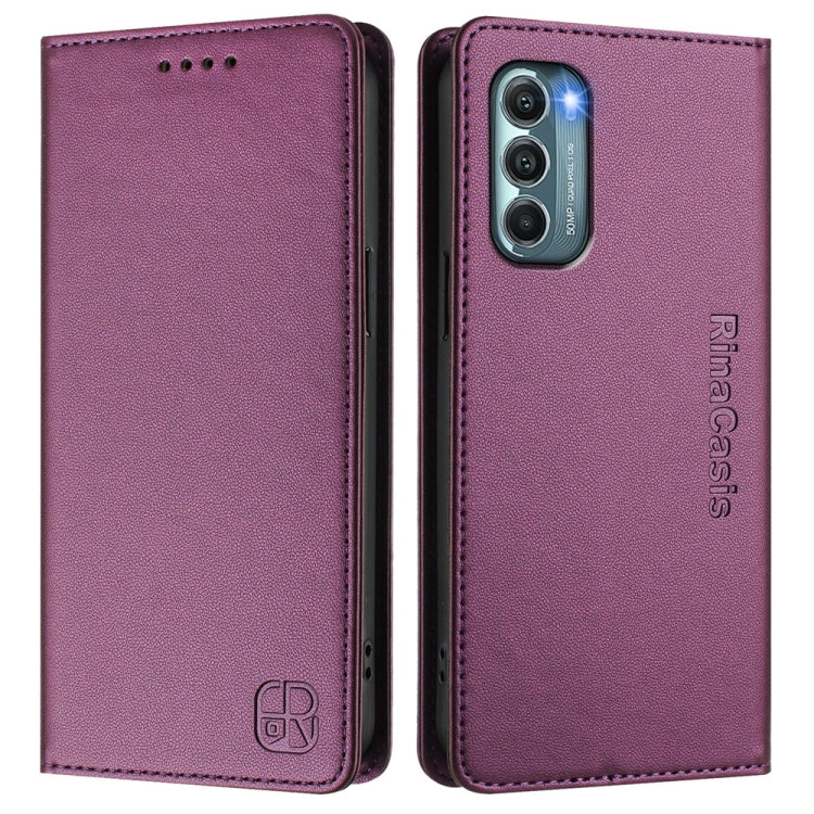 For Motorola Moto G Stylus 5G 2022 RC01 Dual-Folded Magnetic Suction RFID Leather Phone Case