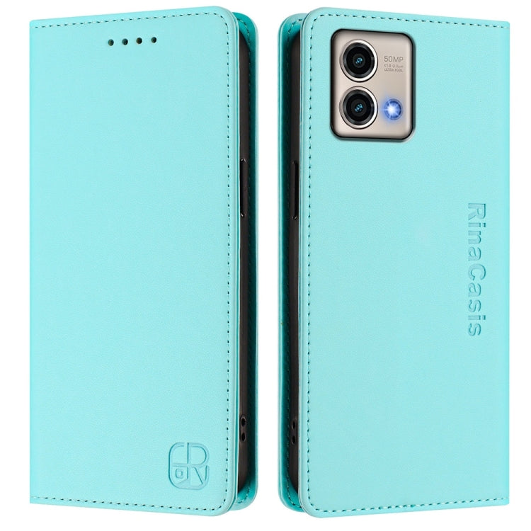 For Motorola Moto G Stylus 5G 2023 RC01 Dual-Folded Magnetic Suction RFID Leather Phone Case
