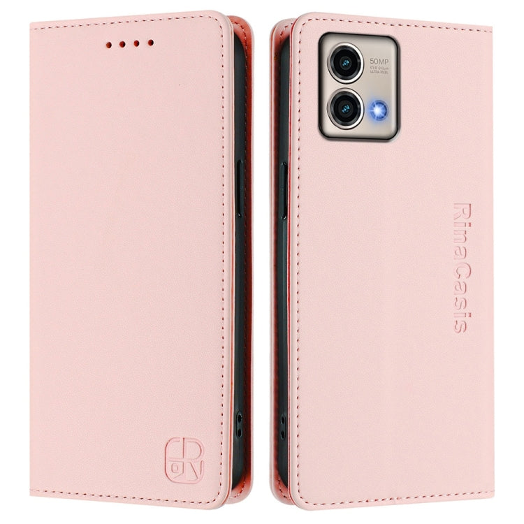 For Motorola Moto G Stylus 5G 2023 RC01 Dual-Folded Magnetic Suction RFID Leather Phone Case