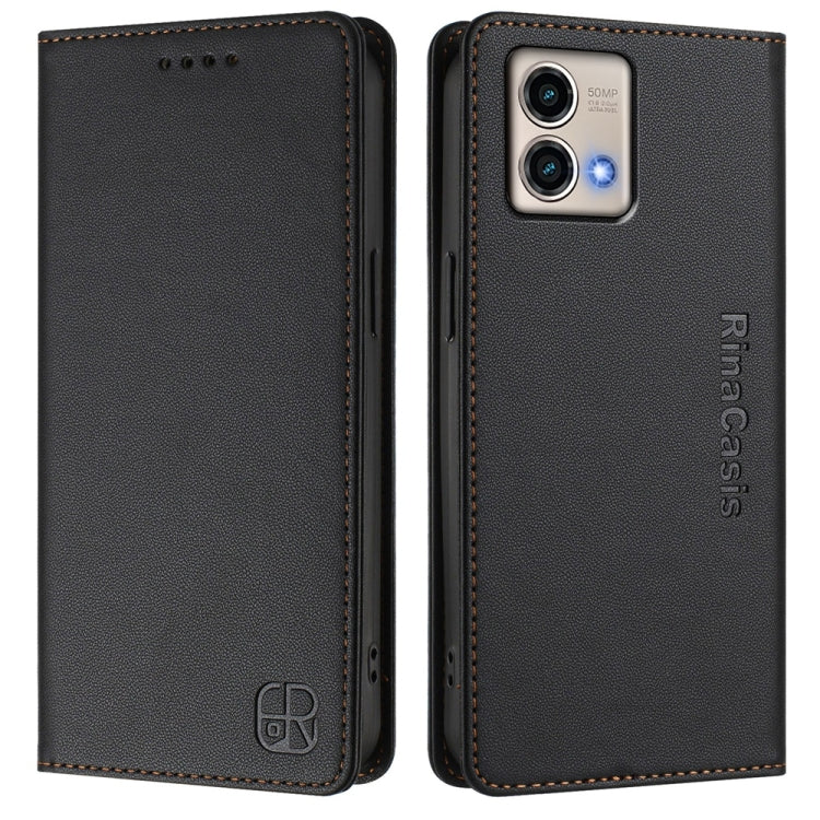 For Motorola Moto G Stylus 5G 2023 RC01 Dual-Folded Magnetic Suction RFID Leather Phone Case