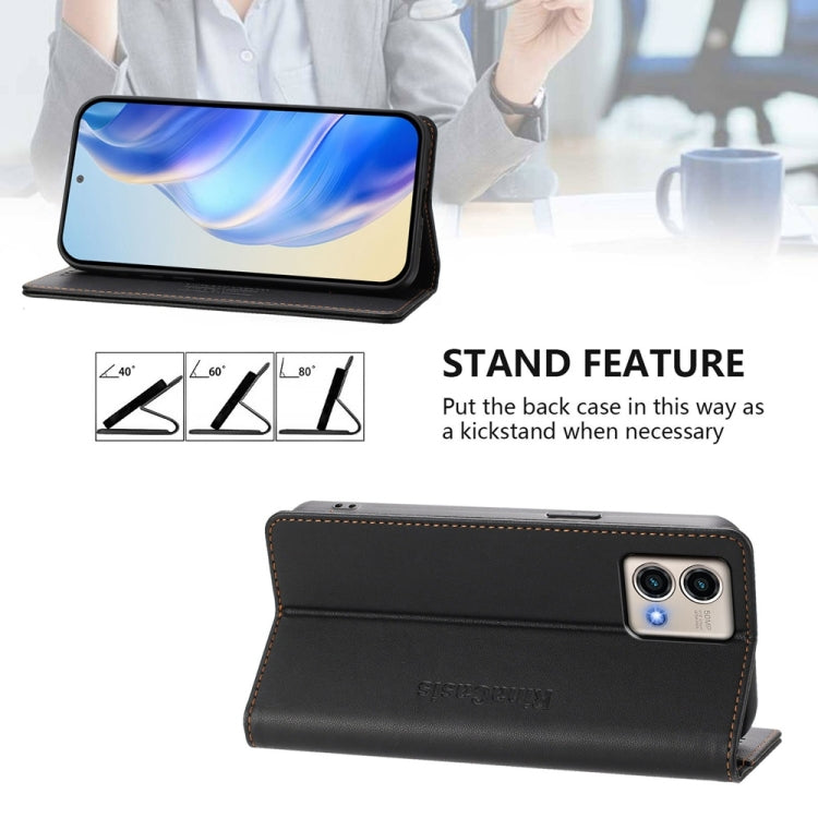For Motorola Moto G Stylus 5G 2023 RC01 Dual-Folded Magnetic Suction RFID Leather Phone Case
