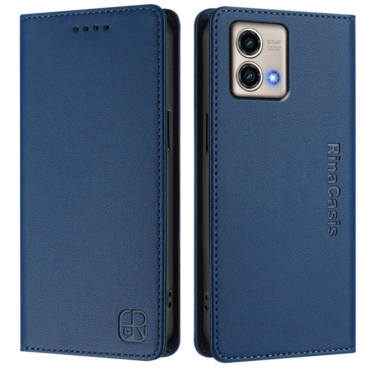 For Motorola Moto G Stylus 5G 2023 RC01 Dual-Folded Magnetic Suction RFID Leather Phone Case
