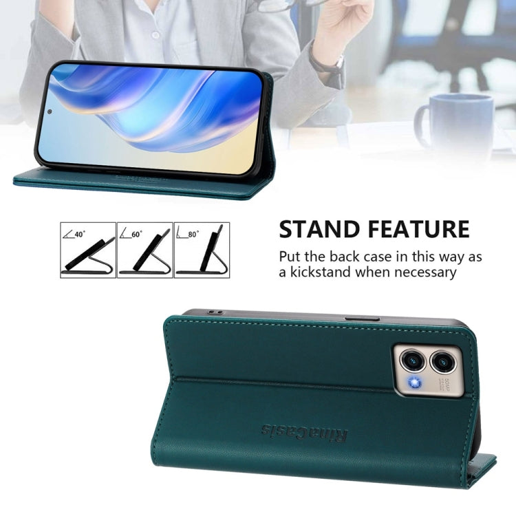 For Motorola Moto G Stylus 5G 2023 RC01 Dual-Folded Magnetic Suction RFID Leather Phone Case