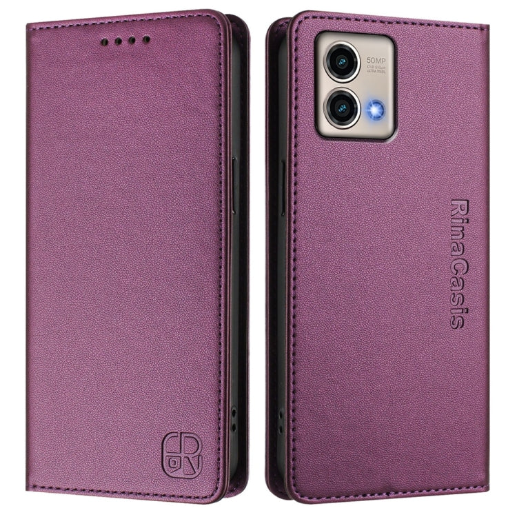 For Motorola Moto G Stylus 5G 2023 RC01 Dual-Folded Magnetic Suction RFID Leather Phone Case